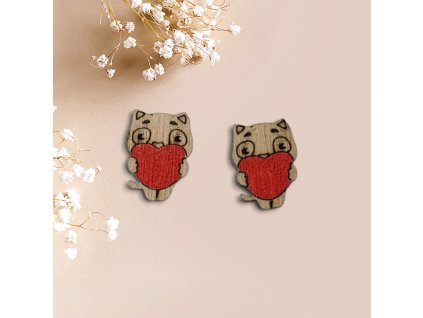 Mačička so srdiečkom | Náušnice