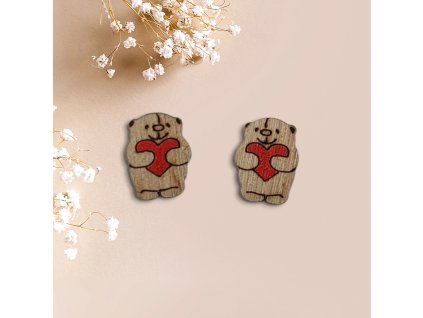Macko so srdiečkom | Náušnice