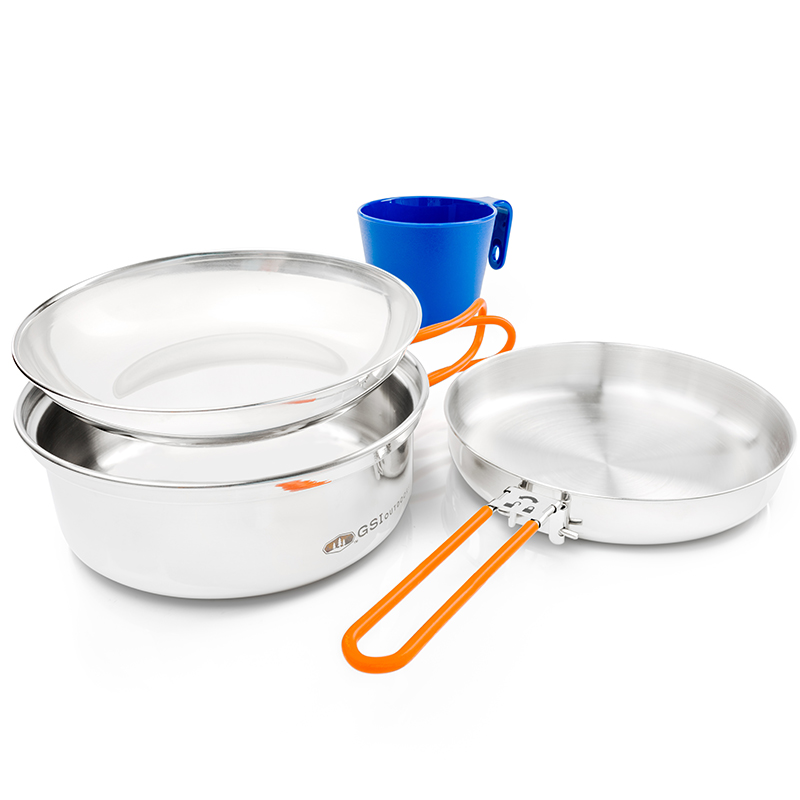 Sada nádobí GSI Outdoors Glacier Stainless 1 Person Mess Kit Objem: 1 l