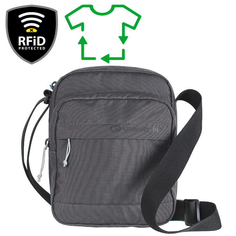 Brašna Lifeventure RFiD Shoulder Bag Recycled Barva: Grey, Objem: 2,25 l
