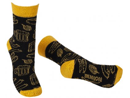 BENNONKY Beer Socks black/yellow