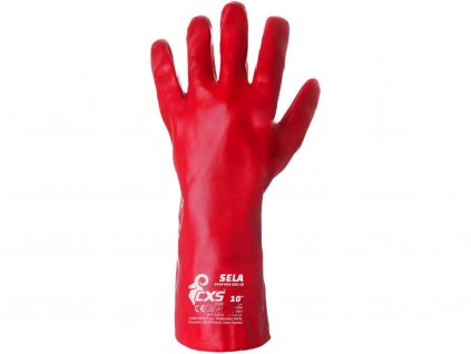 Povrstvené rukavice SELA, červené, veľ. 10