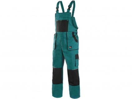 Pracovné nohavice na traky CXS LUXY ROBIN, predlžené, pánske, zeleno-čierne