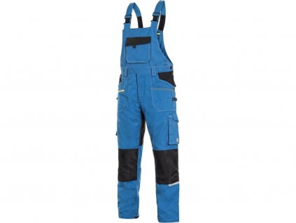 Pracovne nohavice na traky CXS STRETCH, pánske, stredne modro-čierne