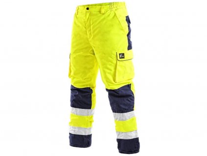Pracovné nohavice CXS CARDIFF, výstražné, zateplené, pánske, žlté
