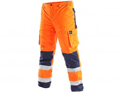 Pracovné nohavice CXS CARDIFF, výstražné, zateplené, pánske, oranžové