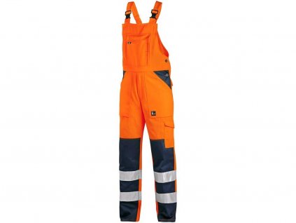 Pracovné nohavice na traky CXS NORWICH, výstražné, pánské, oranžovo-modré
