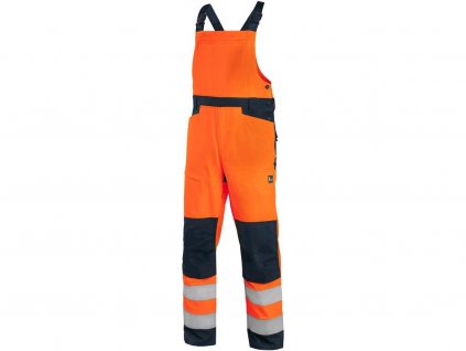 Nohavice na traky CXS HALIFAX, výstražné so sieťovinou, pánske, oranžovo-modré