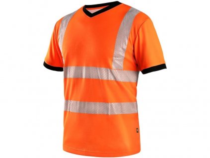 Tričko CXS RIPON, výstražné, pánske, oranžovo-čierne