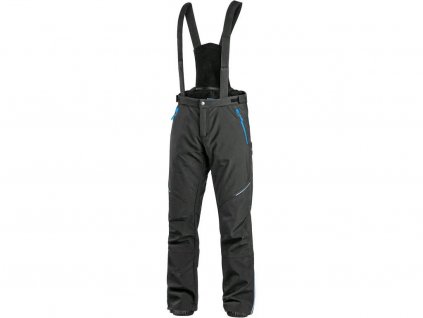 Nohavice na traky CXS TRENTON, oteplené softshell, pánske, čierno-modré