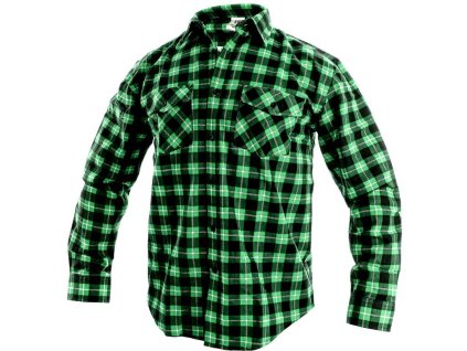 Pánska košeľa s dlhým rukávom TOM, zeleno-čierna