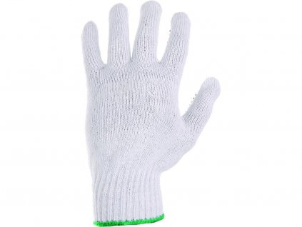 Textilné rukavice FALO, s PVC terčíky, bielo-modré, veľ. 10