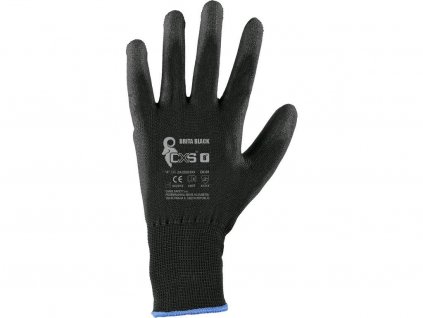 Povrstvené rukavice BRITA BLACK, čierne