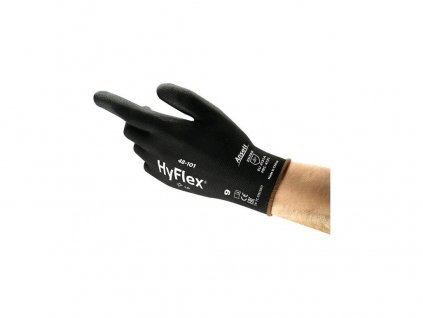 Povrstvené rukavice ANSELL HYFLEX 48-101, čierne