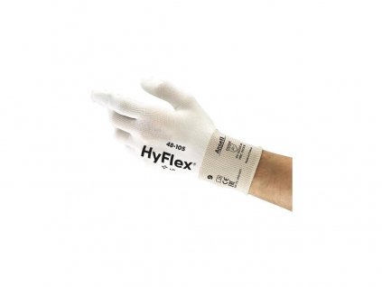 Povrstvené rukavice ANSELL HYFLEX 48-105, biele