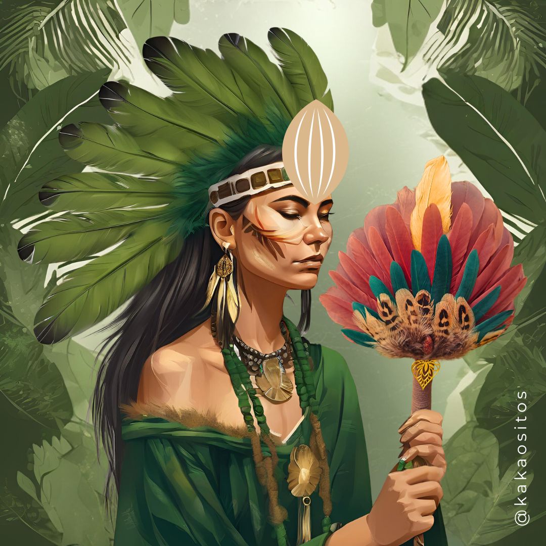 Šamanské vykuřovací vějíře na kakaovou ceremonii