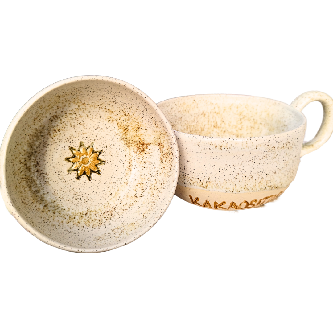 hrnek na ceremoniální kakao (kakaočíno, kakaové cappuccino)