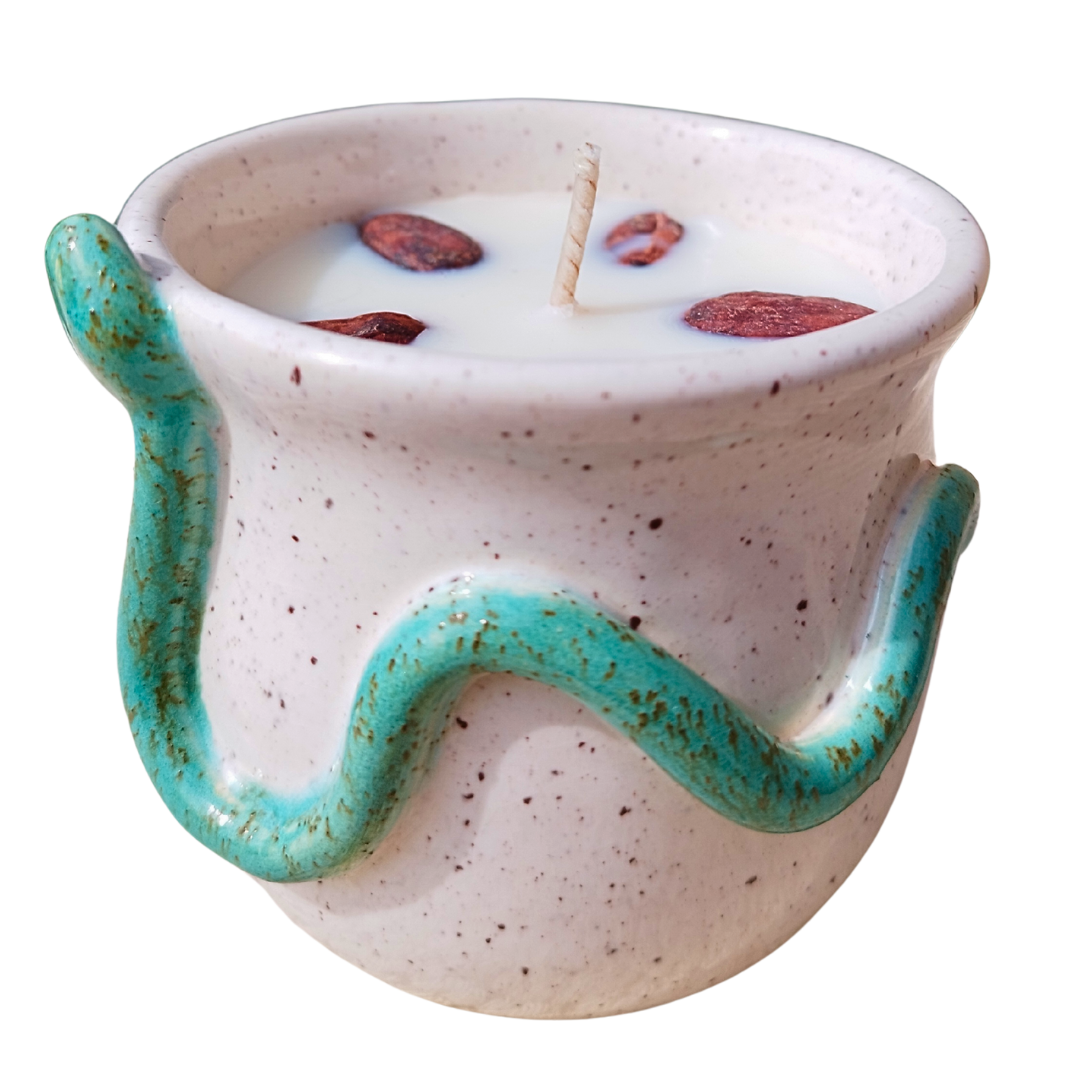 Kundalini svíčka s energií hada s kakaovými boby