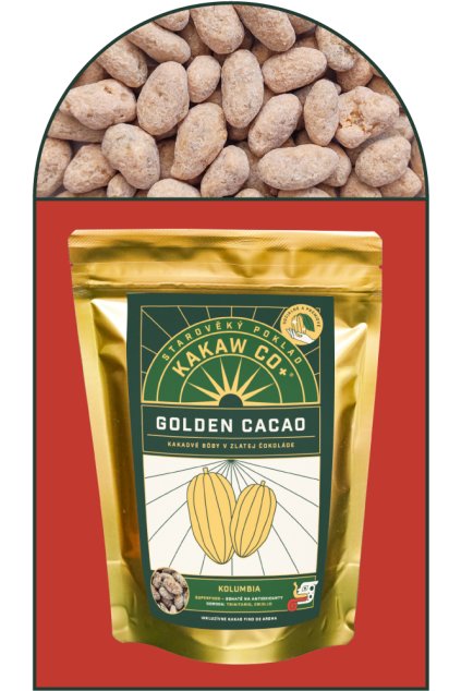 Golden crunchy cacao - kakaové boby v křupavé polevě ze zlaté čokolády