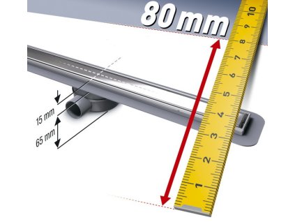 Sprchový žľab LINEARIS Compact č. 45600.61M, L 55 cm, nerezový rám a rošt AISI 304