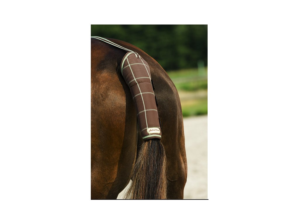 Transportní hránič ocasu Colorado Equi-Theme káro hnědý/zelený