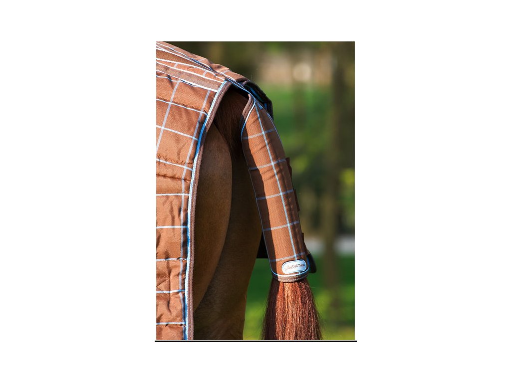 Transportní hránič ocasu Colorado Equi-Theme káro hnědý/modrý