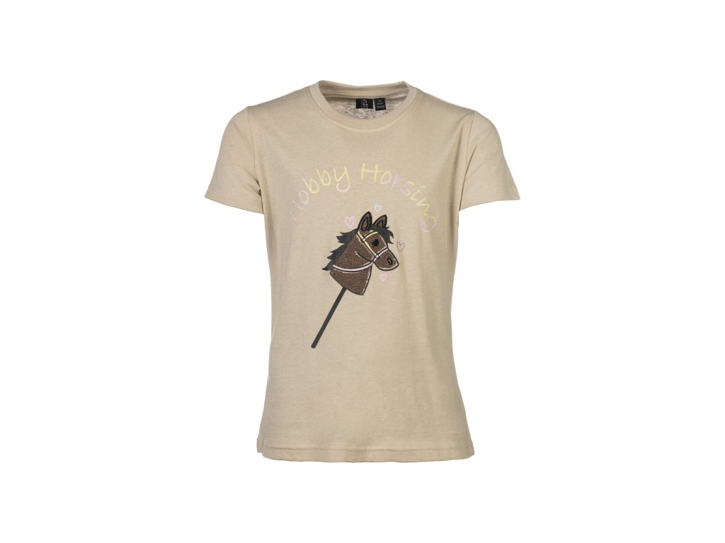 Dětské tričko HKM Hobby horsing beige