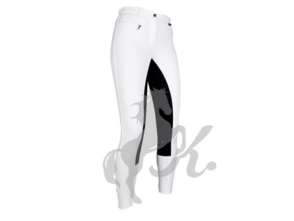 Závodní rajtky HKM Stretchy bílá/černý sed