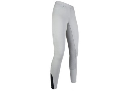 Jezdecké legíny HKM Yvi Silikon sed šedá