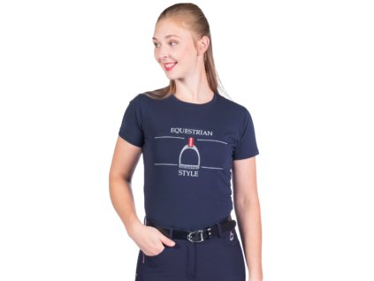 Tričko HKM Equine blue