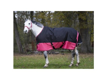 Nepromokavá deka EQUITHEME Tyrex 50g 1200D černá/růžová