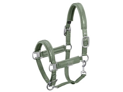Ohlávka Eskadron platinum 22 Doublepin Croco ashgreen