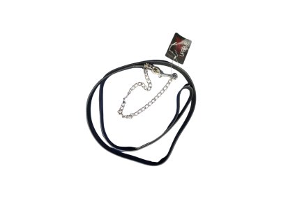 Vodítko s řetízkem 2,2m černá/stříbrná