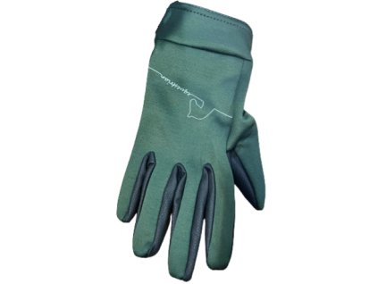 Zimní rukavice HKM Equestrian softshell zelené