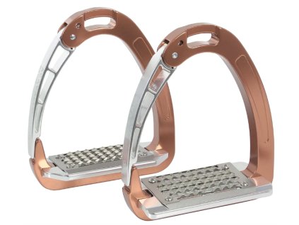 Bezpečnostní třmeny ACAVALLO Arena AluPLUS rose gold