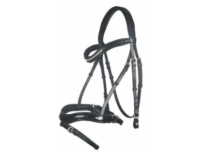 Uzdečka HKM Mila s gelovým podložením černá