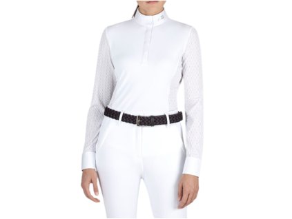Závodní tričko s dlouhým rukávem EQUILINE Catic white