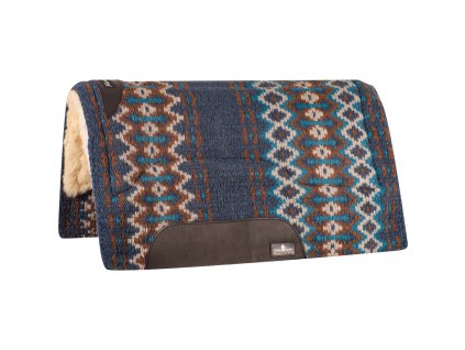 Western deka Classic Equine SensorFlex Wool Pad Merino Navy/Chestnut