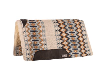 Western deka Classic Equine SensorFlex Wool Pad Merino Cream/Blue