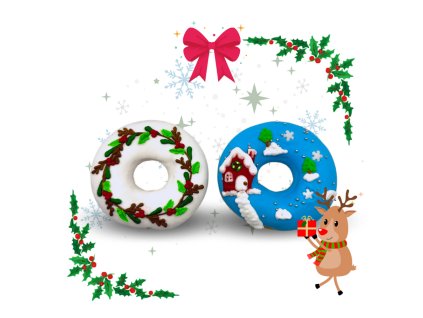 Vánoční donut pochoutka Candy Horse 2ks