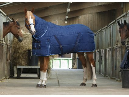 Stájová deka RW combo s krkem 300g modrá