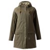 Nepromokavý kabát HORZE Elise lehce zateplený olive