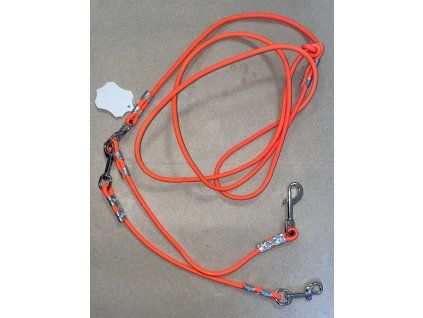 Reflexné vodítko cez rameno, pre 2 psov