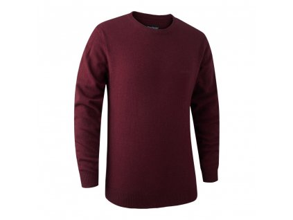 10066 deerhunter brighton knit o neck red polovnicky sveter