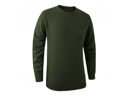 15076 deerhunter brighton knit o neck green polovnicky sveter