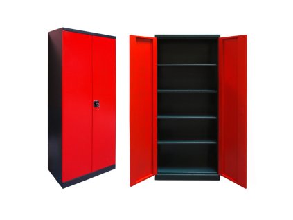 kovova skrina l 78x38x192 cm antracit cervena