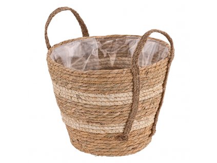Pletený košík z morskej trávy s fóliou 30 cm Seasons