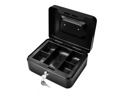 Kovová pokladnička 20x16x9 cm DGK 200, čierna