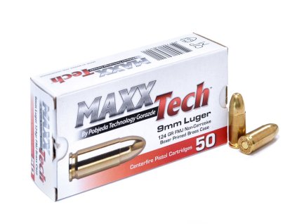 9mm Luger MAXXTech 124gr 8,04g FMJ Po9x19124 2