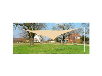 Trojuholníková tieniaca plachta proti slnku 5x5x5 m, krémová